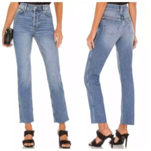 Boyish THE DEMPSEY Womens Denim High Rise Slim Straight Stretch Sz 26 STARFIGHT - Picture 1 of 9